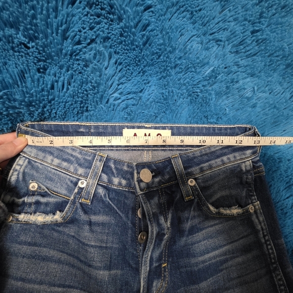 AMO Babe In Something Blue Raw Gem Size 26 Distressed Womens Jeans - Picture 11 of 11